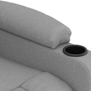 Elektrické polohovací křeslo světle šedé textil - obrázek 8