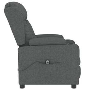 Elektrické polohovací křeslo tmavě šedé textil - obrázek 5