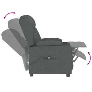 Elektrické polohovací křeslo tmavě šedé textil - obrázek 7