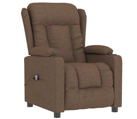 vidaXL Relaxsessel Elektrisch Braun Stoff
