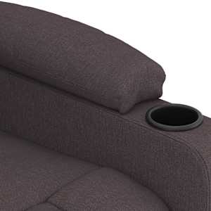 Elektrické polohovací křeslo tmavě hnědé textil - obrázek 8
