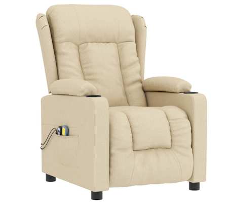 vidaXL Massagesessel Elektrisch Creme Stoff