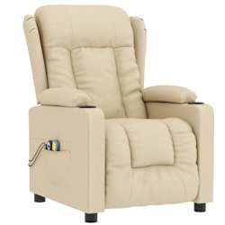 vidaXL Massagesessel Elektrisch Creme Stoff