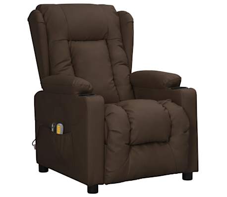 vidaXL Massagestoel elektrisch kunstleer bruin