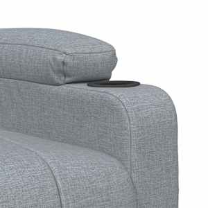 Elektrické polohovací křeslo světle šedé textil - obrázek 8