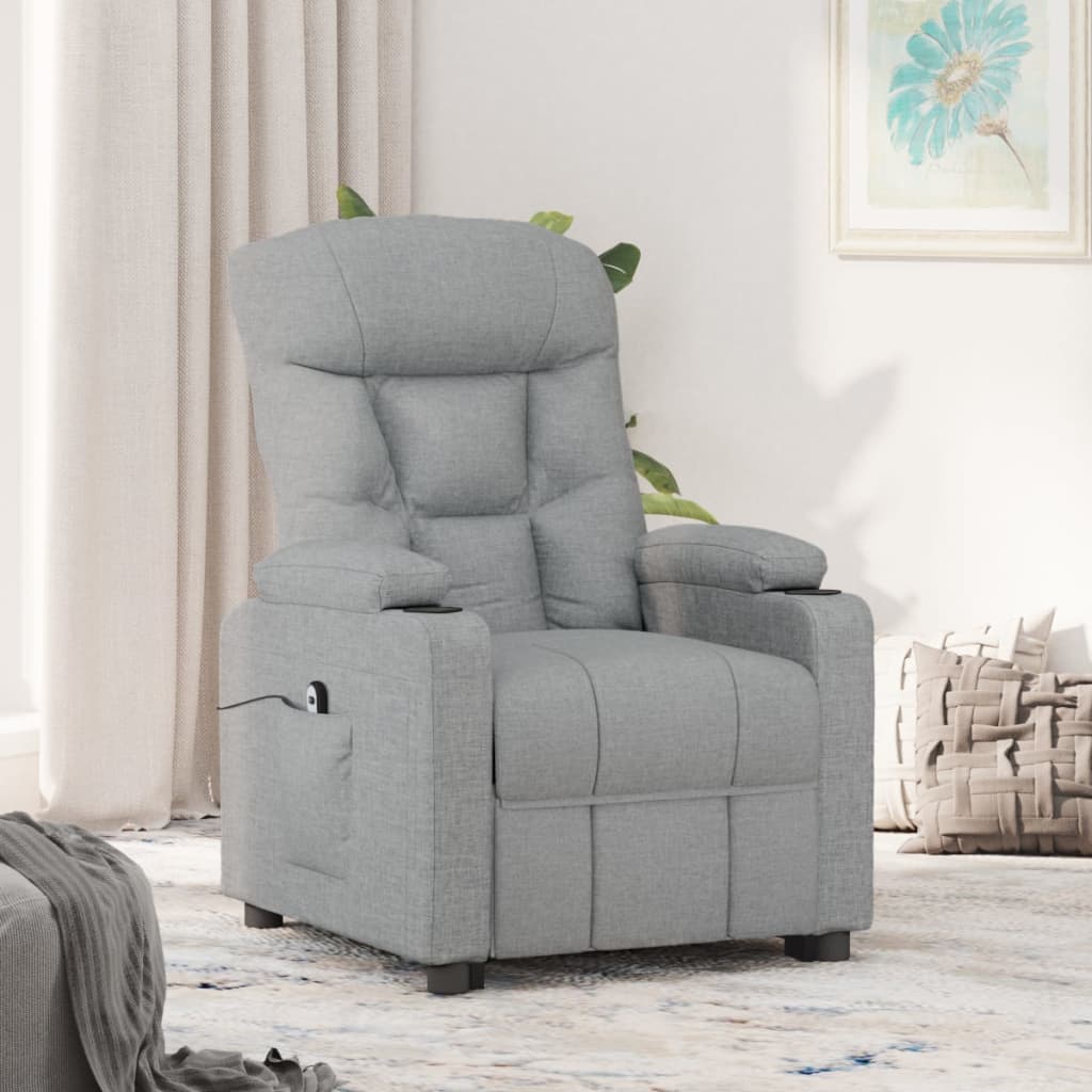 Fauteuil inclinable électrique Gris clair Tissu