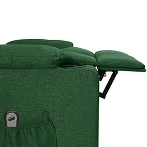 Elektrické polohovací křeslo tmavě zelené textil - obrázek 5