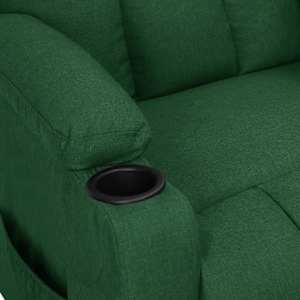 Elektrické polohovací křeslo tmavě zelené textil - obrázek 6