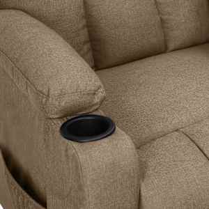 Elektrické polohovací křeslo taupe textil - obrázek 5