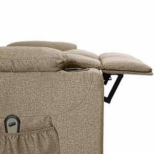 Elektrické polohovací křeslo taupe textil - obrázek 6