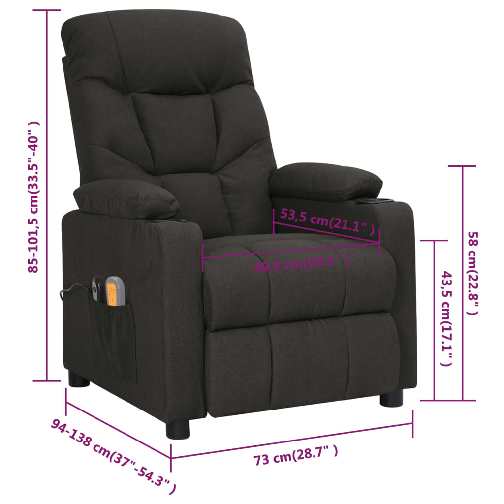 elektrisks masāžas krēsls, melns audums