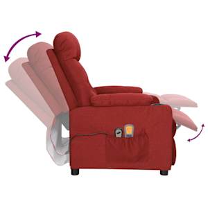 Elektrické masážní křeslo vínové textil - obrázek 7