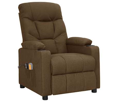 vidaXL Massagesessel Elektrisch Braun Stoff