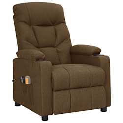 vidaXL Massagesessel Elektrisch Braun Stoff