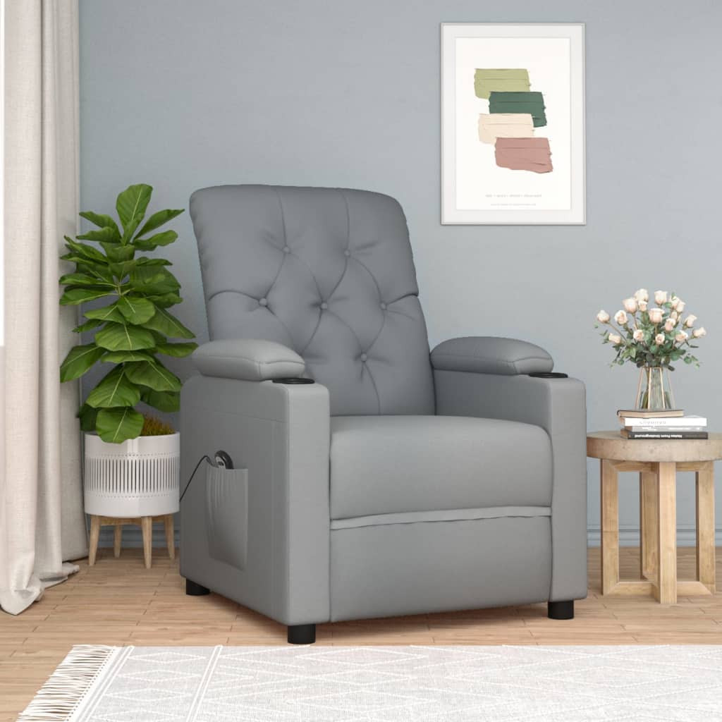 Fauteuil inclinable électrique Gris clair Tissu