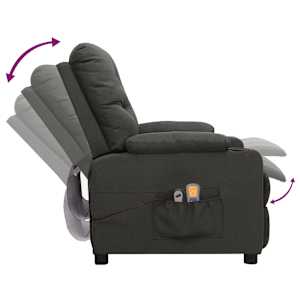 Elektrické masážní křeslo tmavě šedé textil - obrázek 6