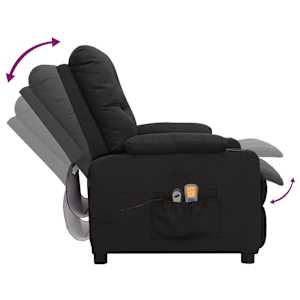 Elektrické masážní křeslo černé textil - obrázek 6