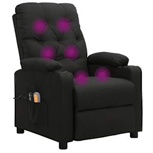 Elektrické masážní křeslo černé textil - obrázek 7
