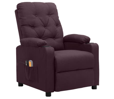 vidaXL Elektrinis masažinis krėslas, violetinės spalvos, audinys