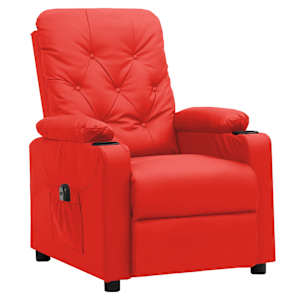 vidaXL Fauteuil inclinable &eacute;lectrique Rouge Similicuir
