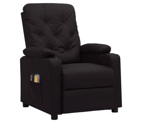 vidaXL Fauteuil électrique de massage Noir Similicuir