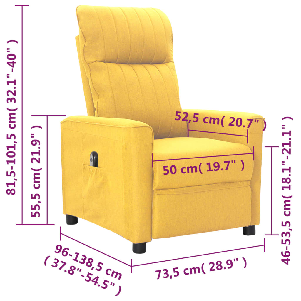 sárga szövet dönthető elektromos fotel
