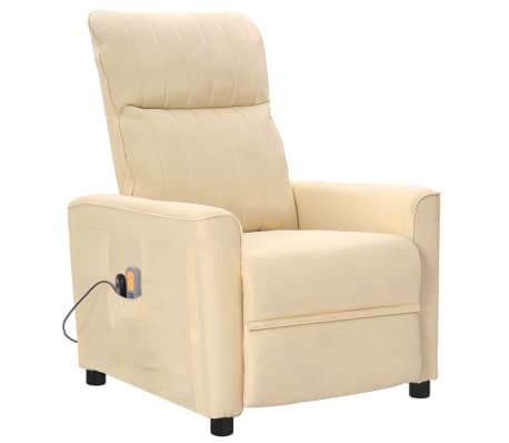 vidaXL Fauteuil électrique de massage Crème Tissu