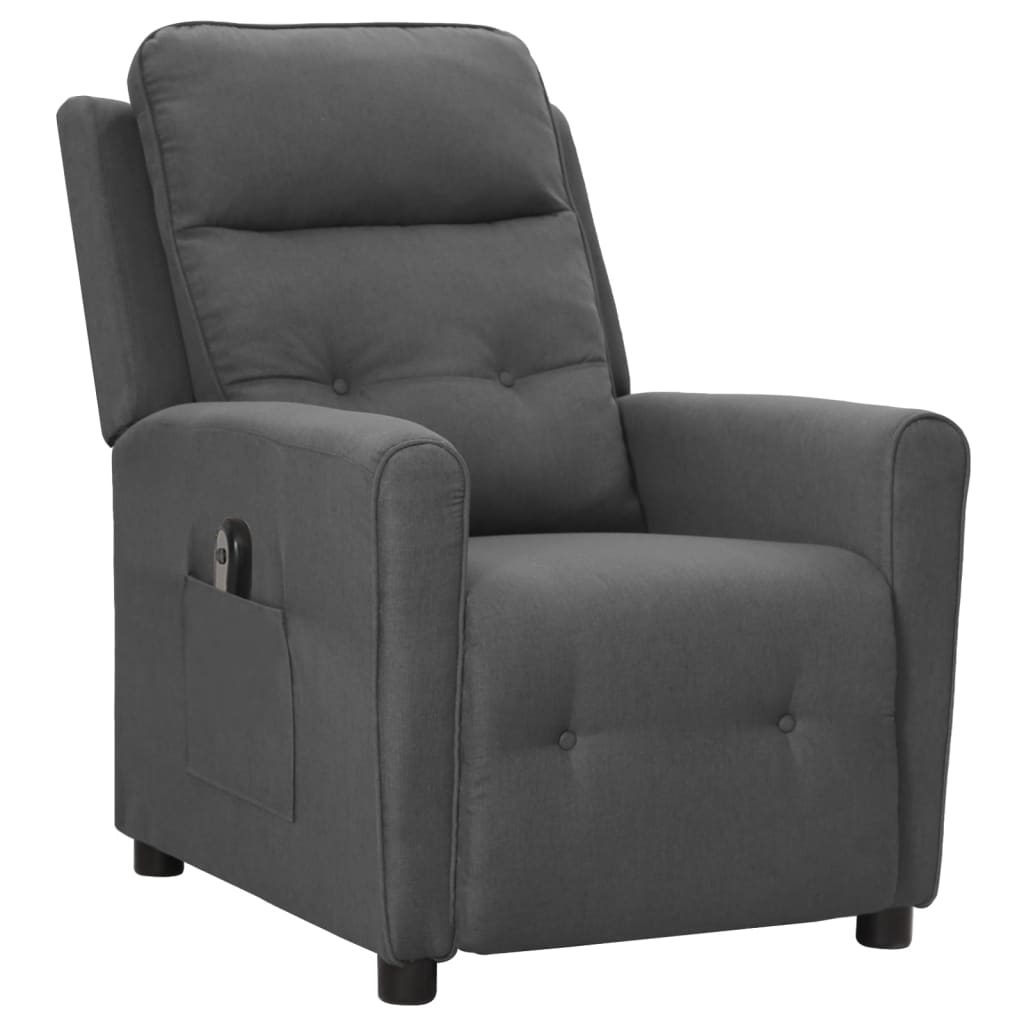 vidaXL Fauteuil inclinable électrique Gris clair Tissu