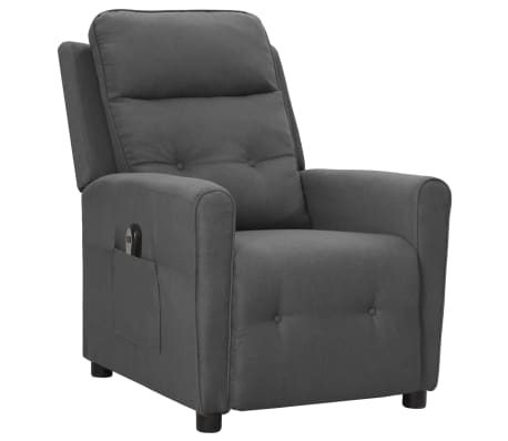 vidaXL Fauteuil inclinable électrique Gris clair Tissu