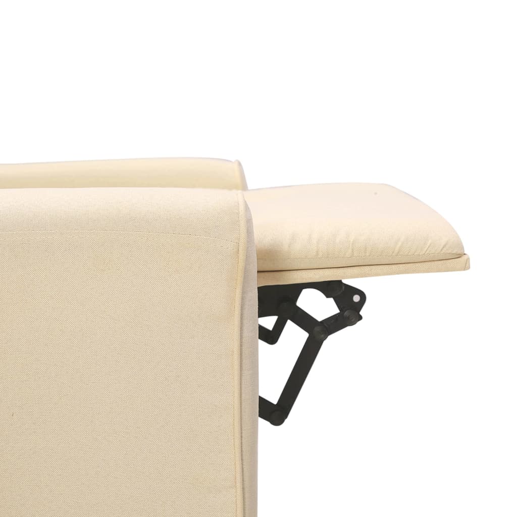 Fotoliu de masaj electric rabatabil, crem, textil