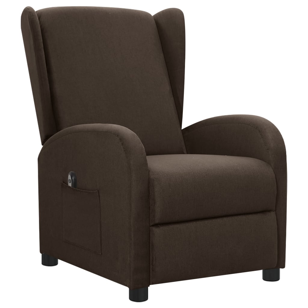 vidaXL Fauteuil inclinable électrique Marron foncé Tissu