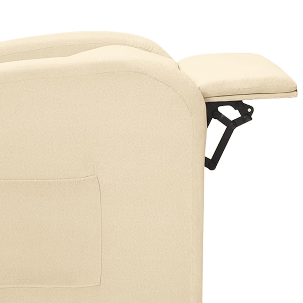 Електрически масажен стол, кремав, текстил