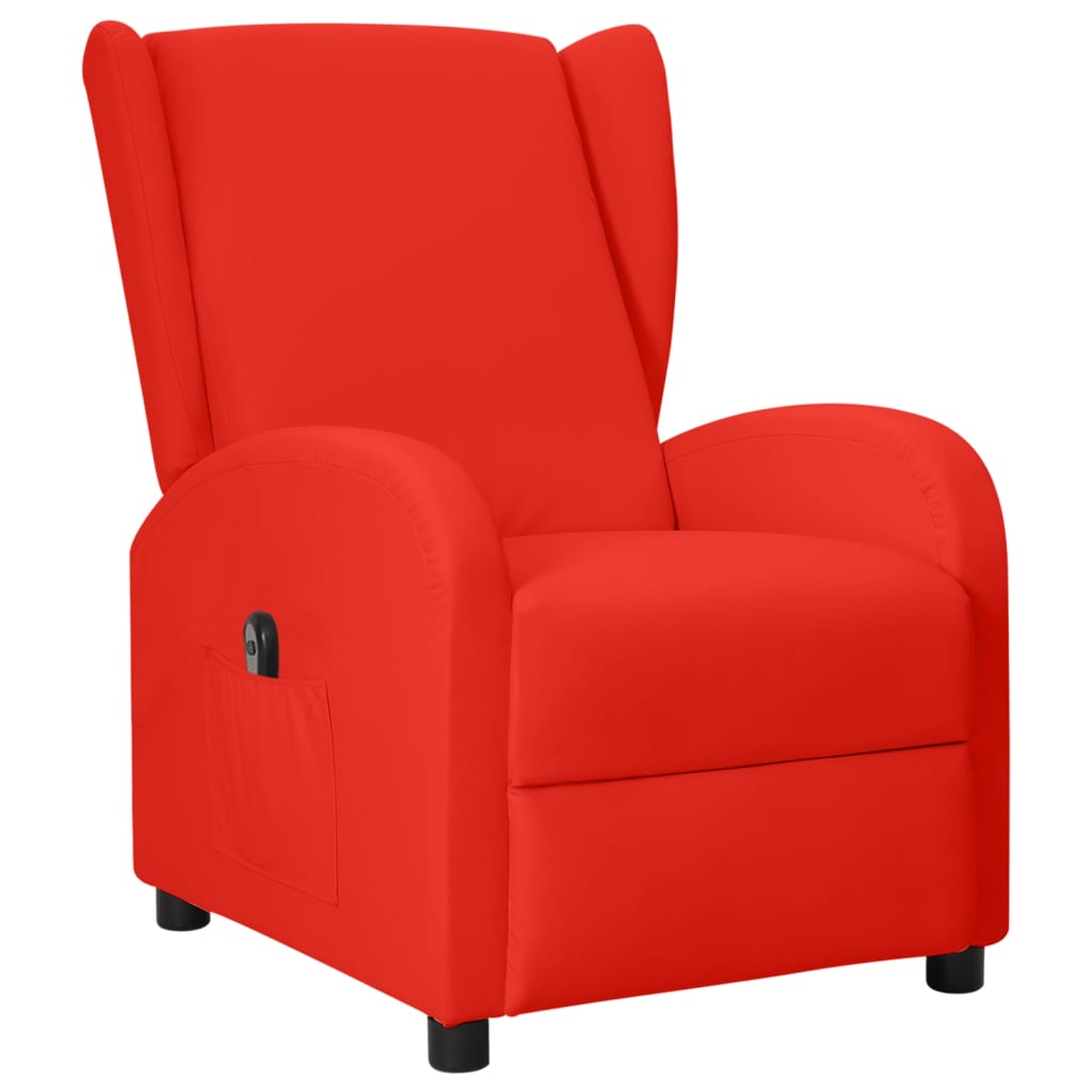 vidaXL Fauteuil inclinable électrique à oreilles Rouge Similicuir