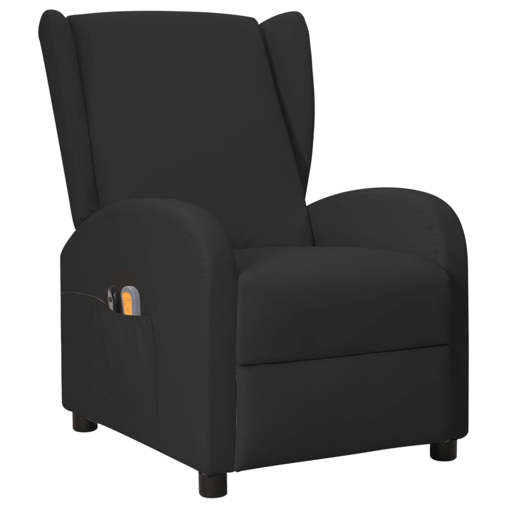 vidaXL Fauteuil électrique de massage à oreilles Noir Similicuir