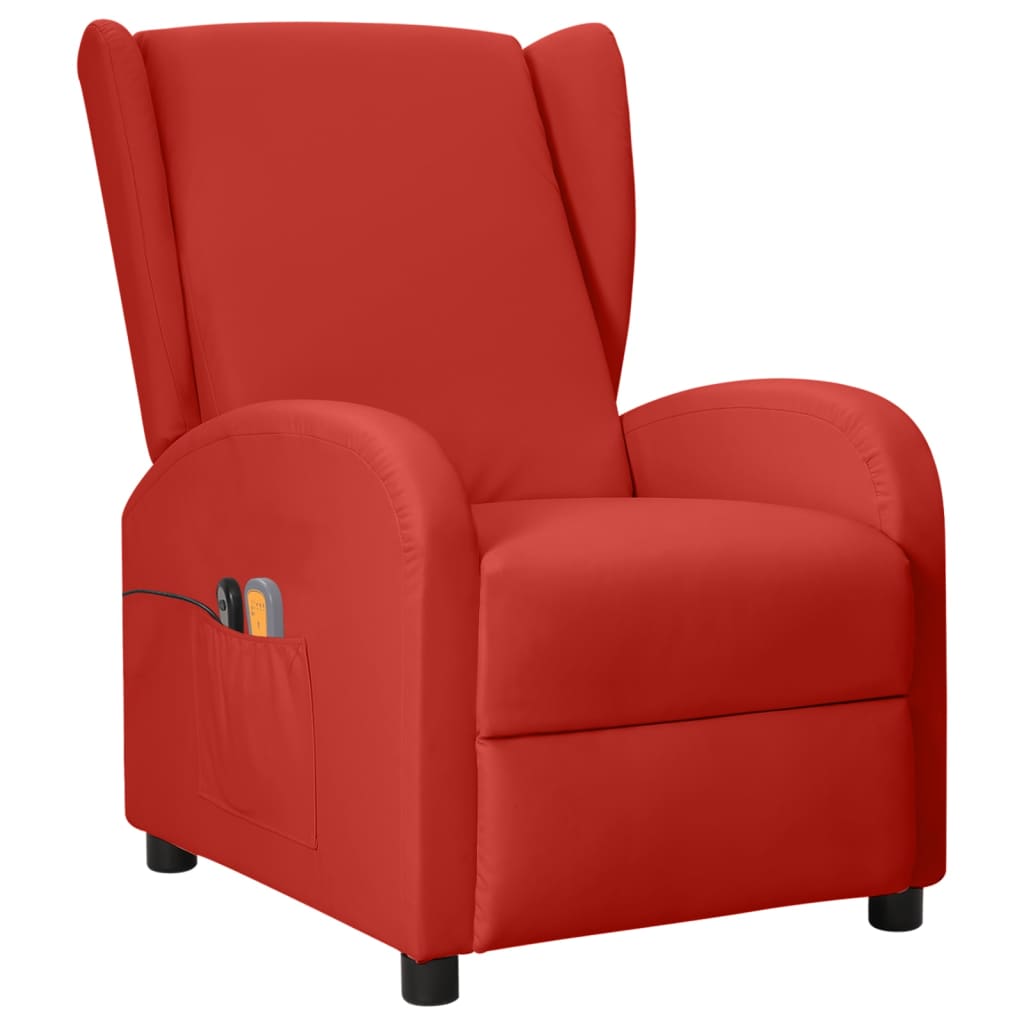 vidaXL Fauteuil de massage électrique à oreilles Rouge bordeaux