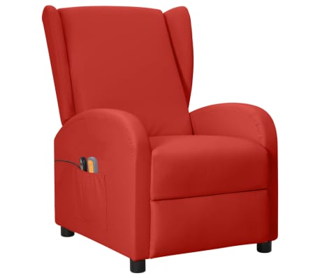 vidaXL Fauteuil de massage électrique à oreilles Rouge bordeaux