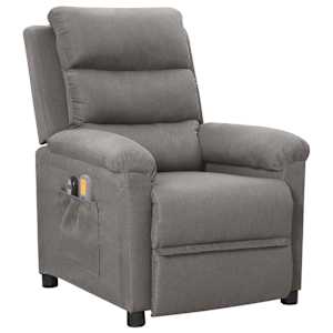 vidaXL Fauteuil &eacute;lectrique de massage Gris clair Tissu