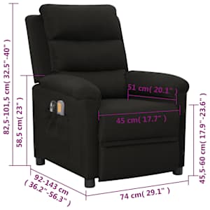 Elektrické masážní křeslo černé textil - obrázek 14