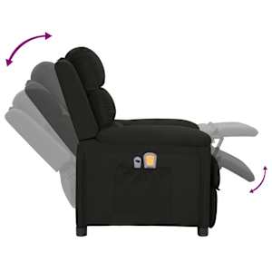 Elektrické masážní křeslo černé textil - obrázek 8