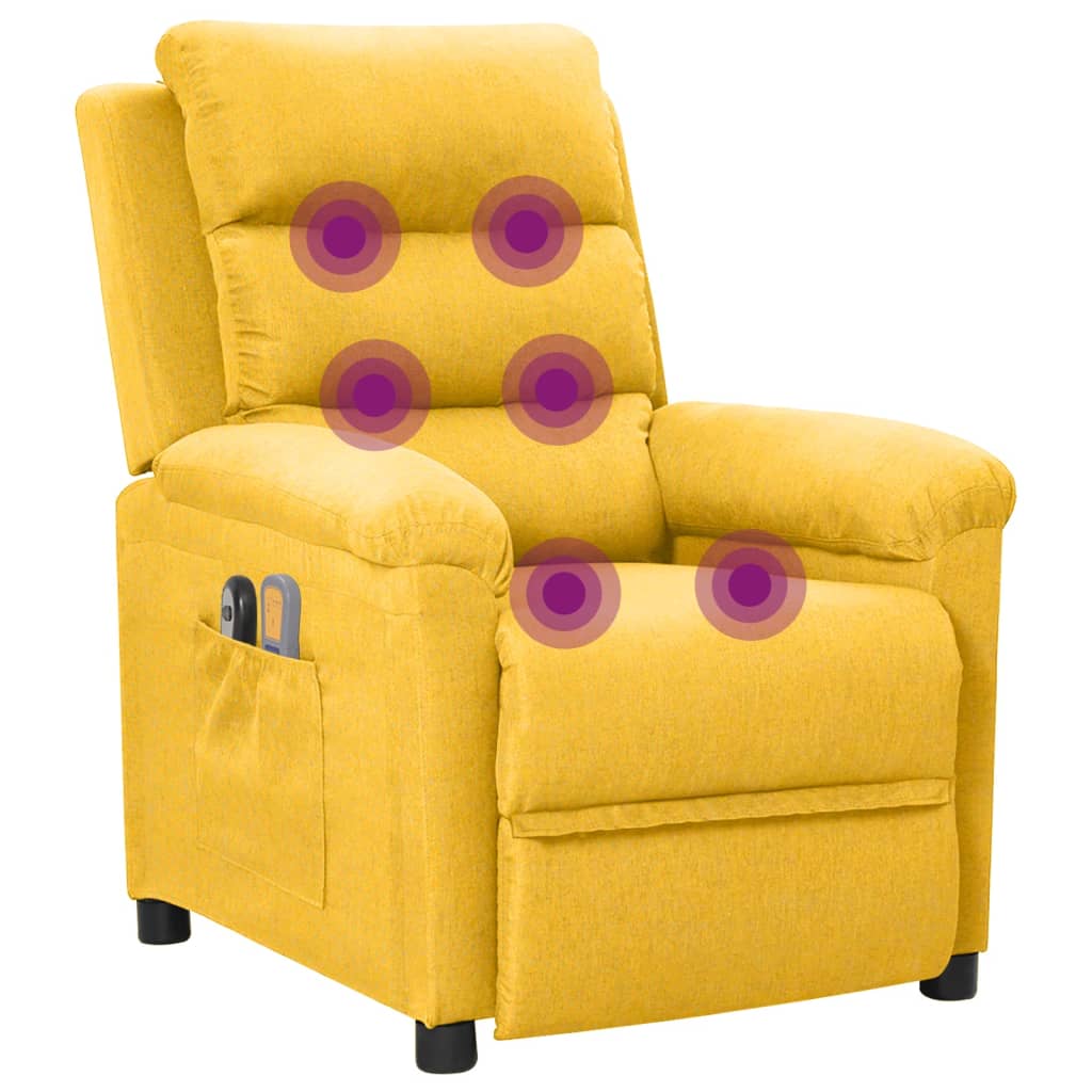 Fotoliu de masaj electric, galben, țesătură