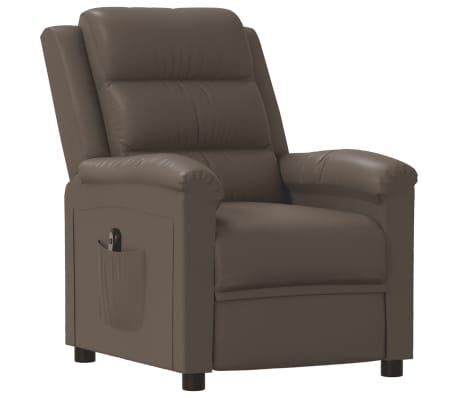 vidaXL Fauteuil inclinable électrique Gris Similicuir