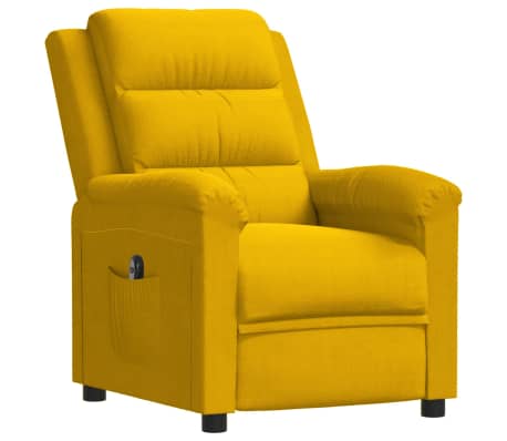 vidaXL Fauteuil inclinable électrique jaune velours