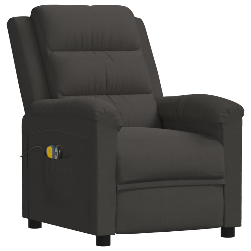 vidaXL Fauteuil électrique de massage Gris foncé velours