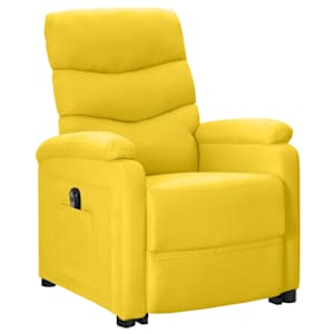 vidaXL Fotel ułatwiający wstawanie, musztardowy, obity tkaniną