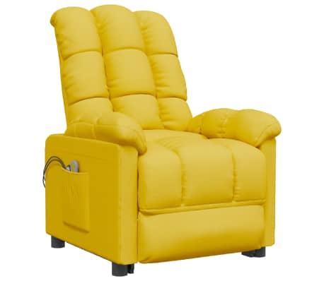 vidaXL Fauteuil électrique de massage Jaune Tissu