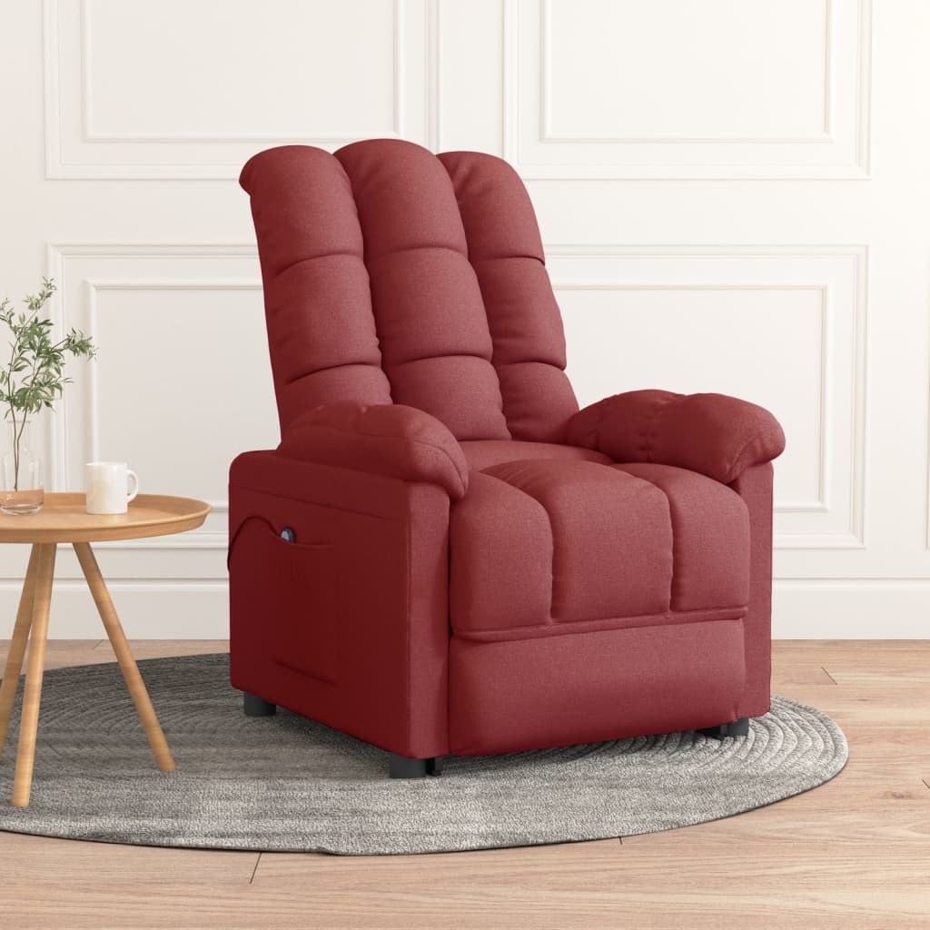 Poltrona elevatória tecido vermelho tinto