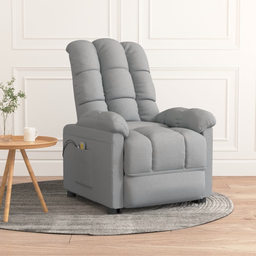 Fauteuil de massage inclinable Gris clair Tissu