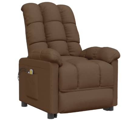 vidaXL Fauteuil de massage Marron Tissu