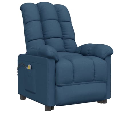 vidaXL Fauteuil de massage Bleu Tissu