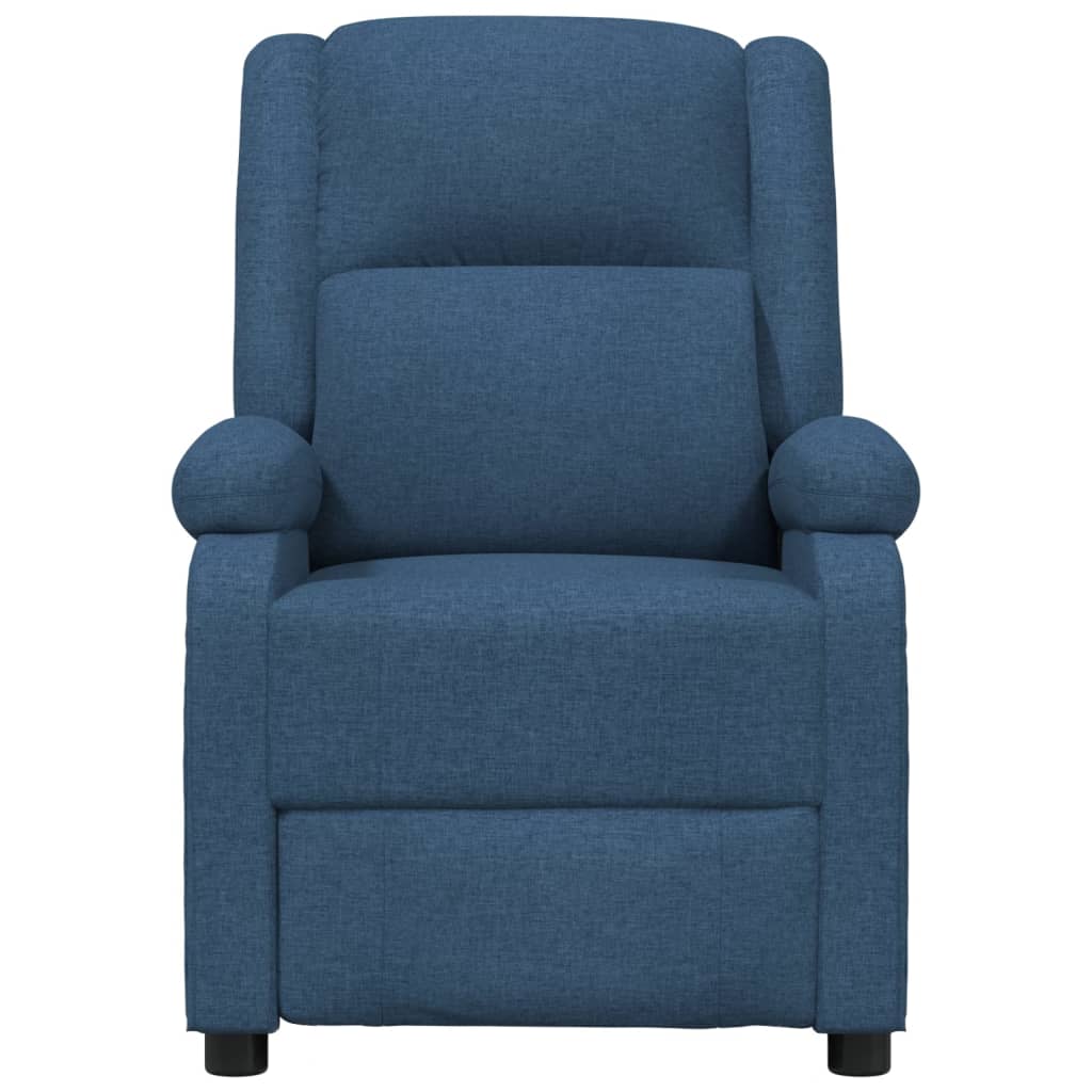 Електрически реклайнер стол, син, текстил